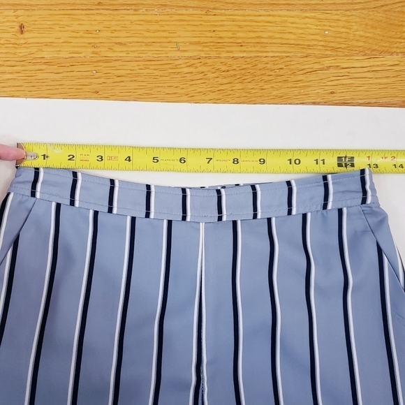 NWT J.O.A. High Waist Crop Pants Blue White Stripe XS - Picture 4 of 10